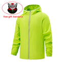 Hiking Windbreaker  Waterproof Jacket Reflective Coat for Men and Women lime green 