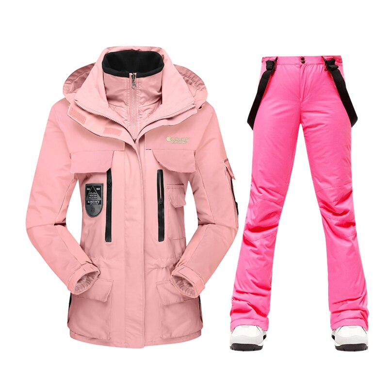 Buy suitjacket-pants06 Warm Windproof Waterproof Ski Jacket Ski Pants set for women Outdoor Snow Sports Coat Trousers Snowboard Wear