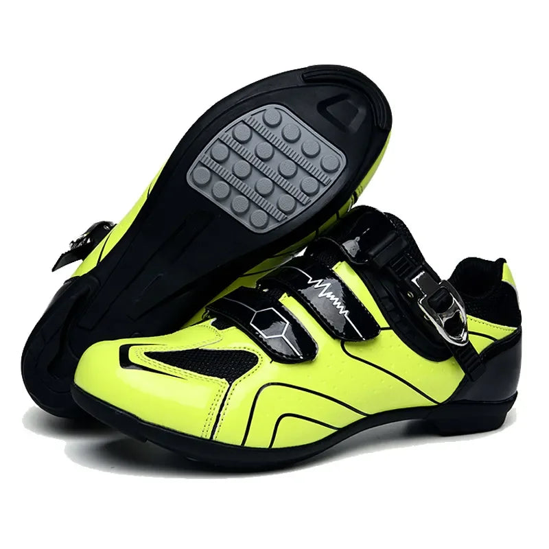 Flat Cycling Shoes  Non-slip Rubber Cleatless cycling shoes for Men and Women yellow