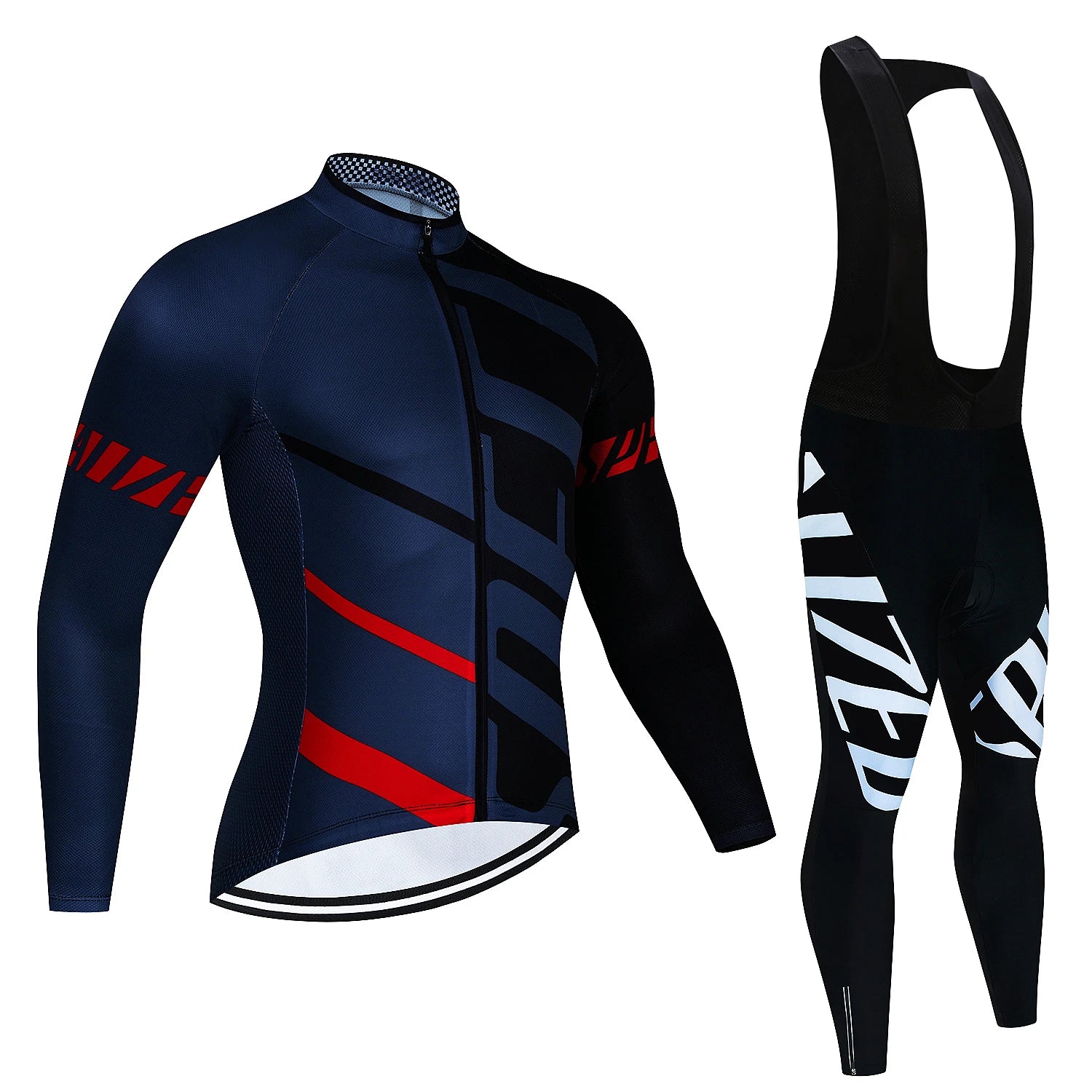 Long Sleeve Cycling Jersey Set MTB Bike Clothing Cycle Uniform Kit blue and black