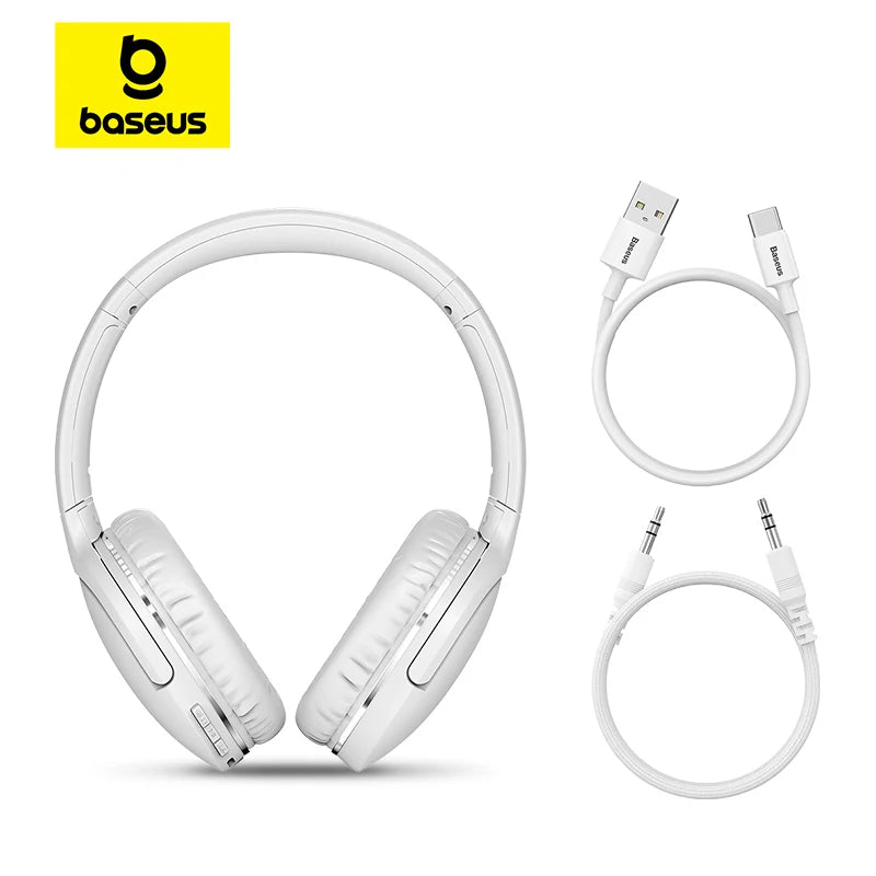 40814373994519|40814374027287|40814374060055Foldable Headphones Baseus D02 Pro Wireless Bluetooth Earphones Foldable white