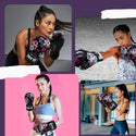 Women Kickboxing MMA Training Leather Gloves Exercise Sports Protection Mitts