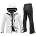 -30 Degree Ski Suit for Women  Warm Waterproof Jackets and Pants Ski set for Women black trausers 