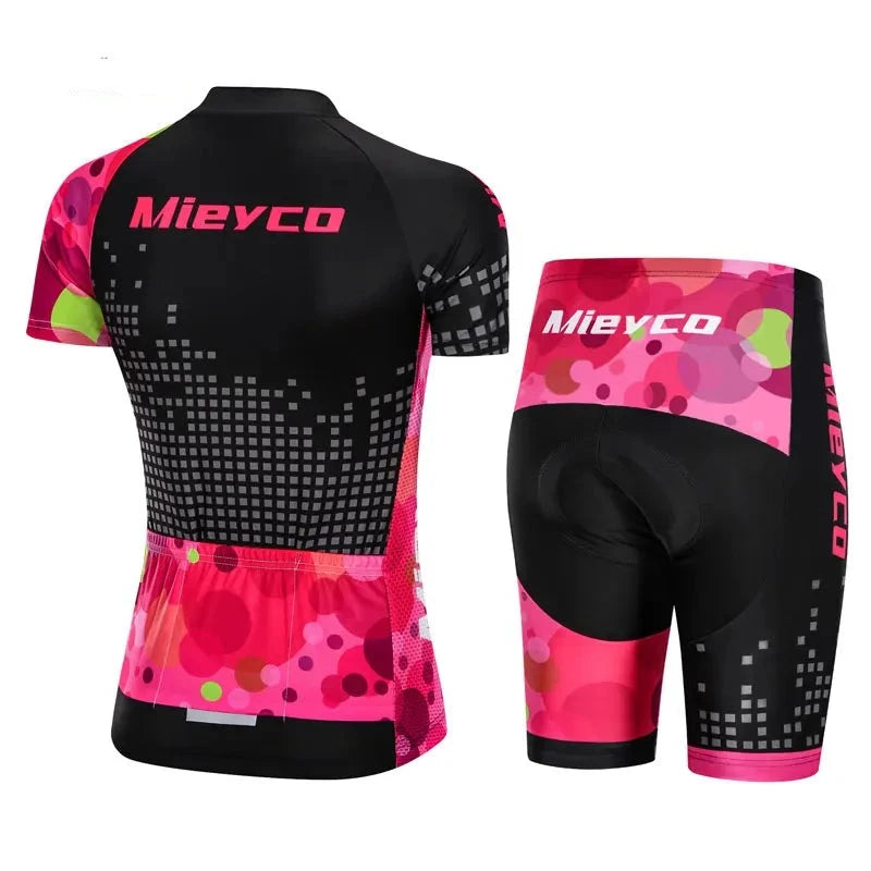 Women's Cycling Shorts and Sets Spring and Summer Cycling Bodysuit black and pink back