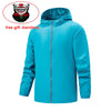Hiking Windbreaker  Waterproof Jacket Reflective Coat for Men and Women blue