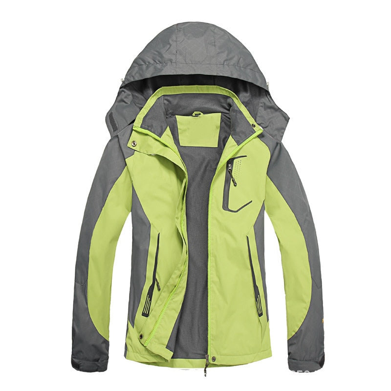 Windproof Camping & Hiking Jacket for women Top Outwear Windbreaker for Climbing and hiking green and grey
