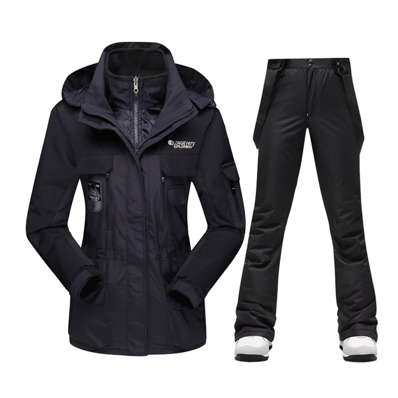 Warm Windproof Waterproof Ski Jacket Ski Pants set for women Outdoor Snow Sports Coat Trousers Snowboard Wear