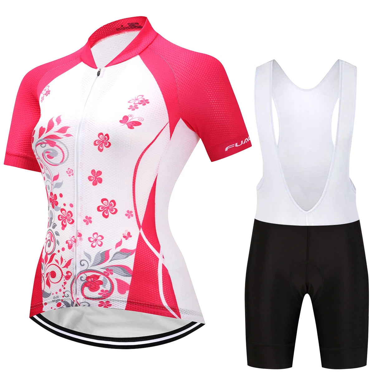Women's Summer  Bib Cycling Set Short Sleeve Suit Anti-UV Quick-Dry Bike Clothes