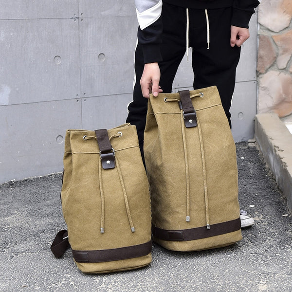 Large capacity Canvas Backpack, multi use backpack, bucket Shoulder Bag