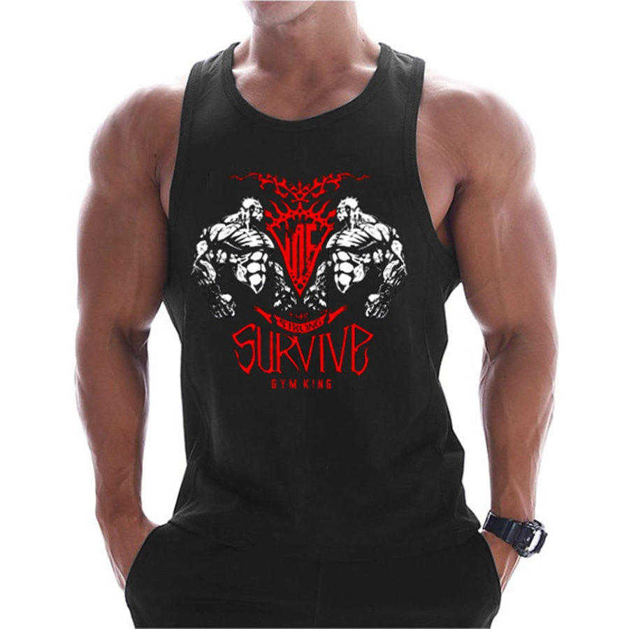 Acheter c3 Gym-inspired Printed Bodybuilding and fitness cotton Tank Top for Men