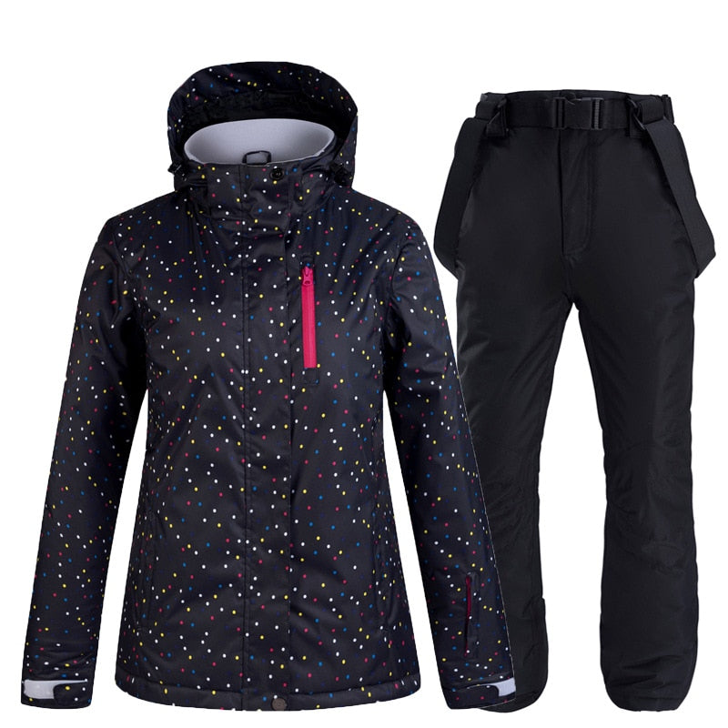Buy color-10 Thermal Ski Jacket &amp; Pants Set Windproof Waterproof Snowboarding Jacket or set for women
