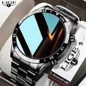 LIGE 2022 Full Circle Touch Screen Steel Band Luxury Bluetooth Call 