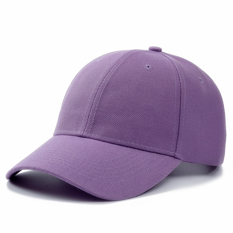Buy light-purple Plain and Mesh  Adjustable Snapback Baseball Cap