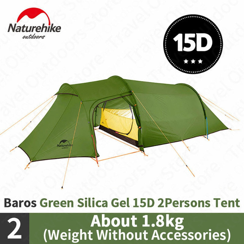 Naturehike NEW Opalus Tunnel Camping Tent for 3-4 Person Ultralight Family Tent for Camping Decathlon, Millets