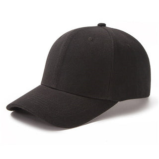 Buy black-1 Plain and Mesh  Adjustable Snapback Baseball Cap