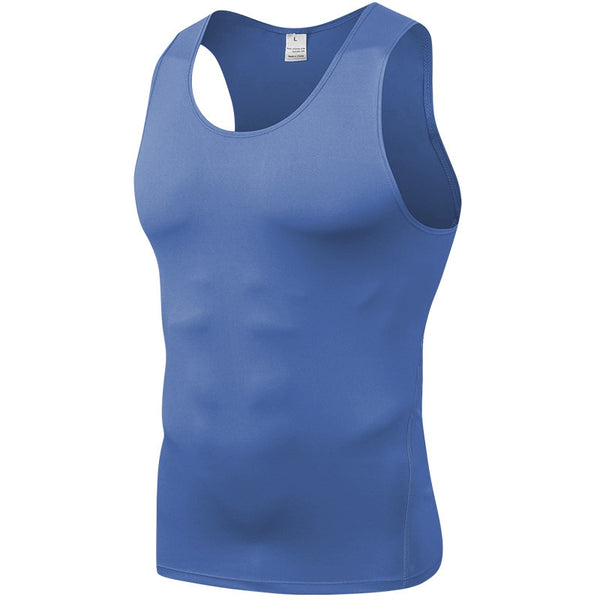 Men Compression Running Vest or Gym Workout Training Tight Tank TopThis Men Compression Running Vest is designed to provide stability and support to muscles, increasing comfort during exercise. It features a tailored fit, allowing f0formyworkout.com