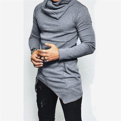 Plus Size 5XL Long Unbalanced Hem Fashionable top for men