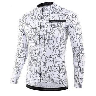 KEMALOCE White Cycling Jersey Long Sleeve cycling shirts