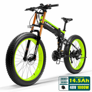 T750 Plus 1000W Folding Electric Bike, 48V High Performance Li-ion Battery,5 Level Pedal Assist Sensor Fat Bike