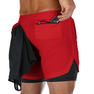 Gym & Running 2 Layer Shorts 2 IN 1 Fitness Shorts for Men 