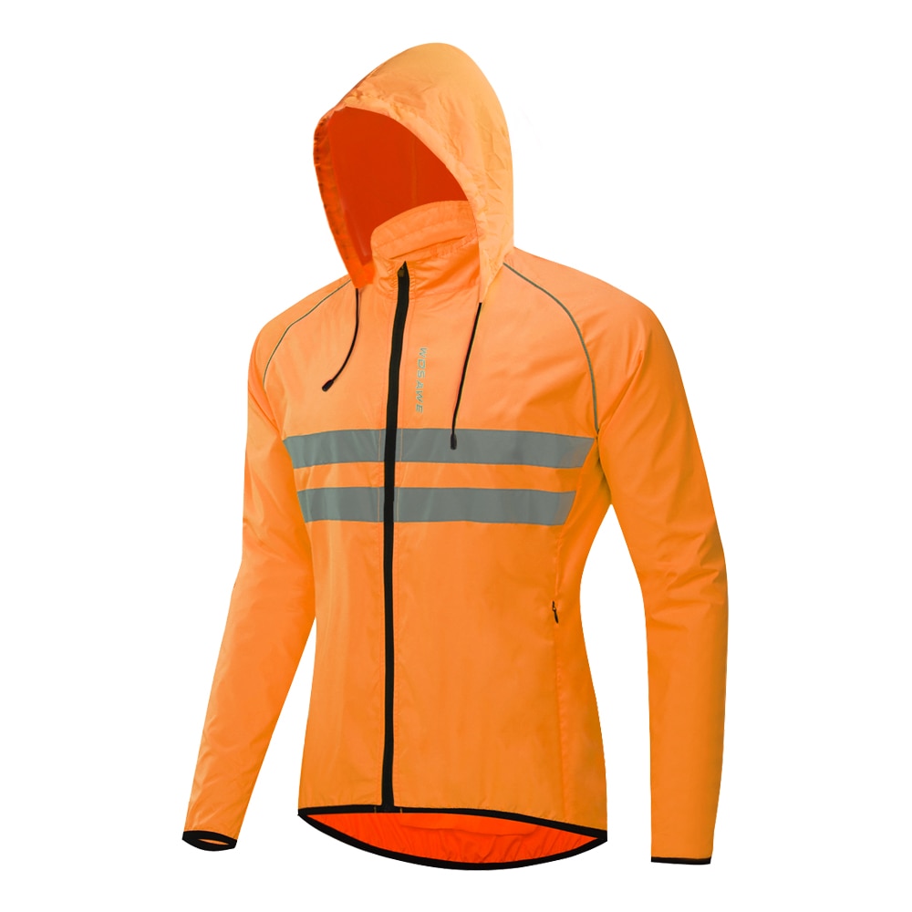 Buy bl225-orange WOSAWE Windproof &amp; Waterproof Cycling Hooded Jackets