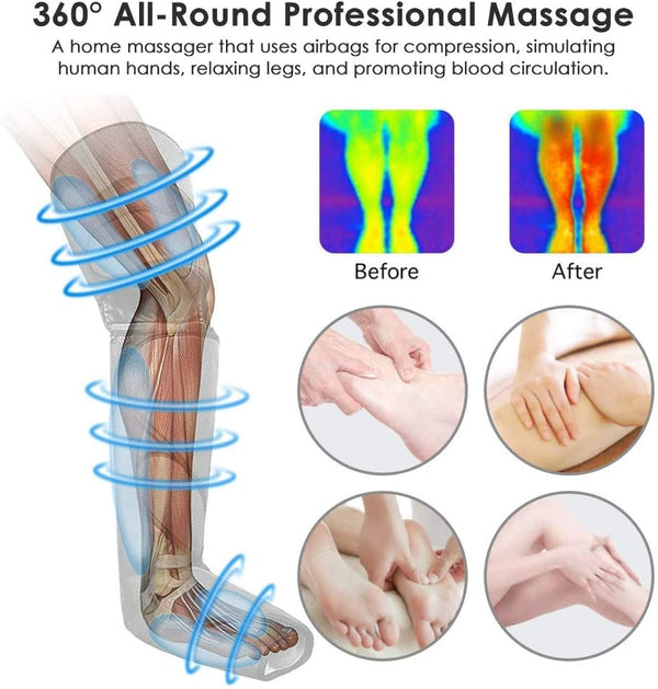 360° Foot air pressure leg massager promotes blood circulation, body massager, muscle relaxation