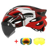SUPERIDE Cycling Helmet with Rear light with Goggles & Visor