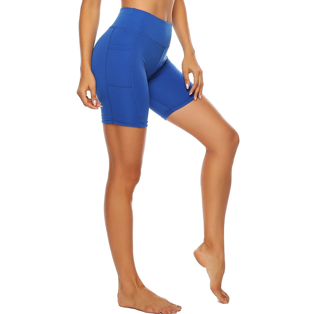 Compra shorts-blue 3/4 Gym &amp; Sport Cropped Tights or Shorts with side pockets