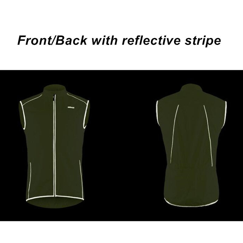 Sleeveless Reflective Windbreaker & Windproof Men's Cycling & Jogging Vest