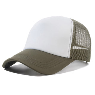Compra army-green-white Plain and Mesh  Adjustable Snapback Baseball Cap