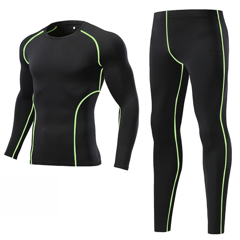 2 pc Compression Quick Drying Spandex Sport & Running Suits for Men-20