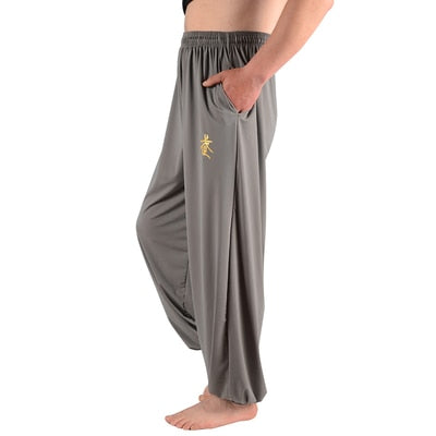 Comprar gray-wu Customized Kung Fu Pants Nylon Wing Chun Tai Chi Clothing Martial Arts Yoga Pants men Loose самурай Wushu Artes Marcia Pants