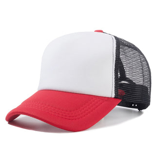 Compra red-black Plain and Mesh  Adjustable Snapback Baseball Cap