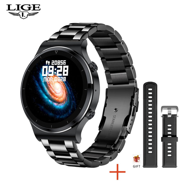 LIGE New Smartwatch Men Heart rate Blood pressure Full touch screen 