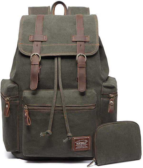 Vintage Canvas Backpack for Men And WomenThis vintage canvas backpack is the perfect companion for daily use, offering a classic look and versatile functionality. Made of durable cotton canvas, the bag is r0formyworkout.com