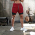 Gym & Running 2 Layer Shorts 2 IN 1 Fitness Shorts for Men red front