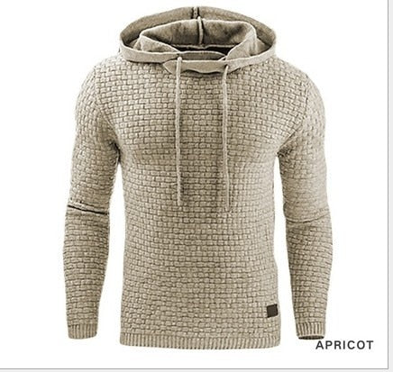 Hooded Plaid Pullover Sweatshirts Shirt for Men 
