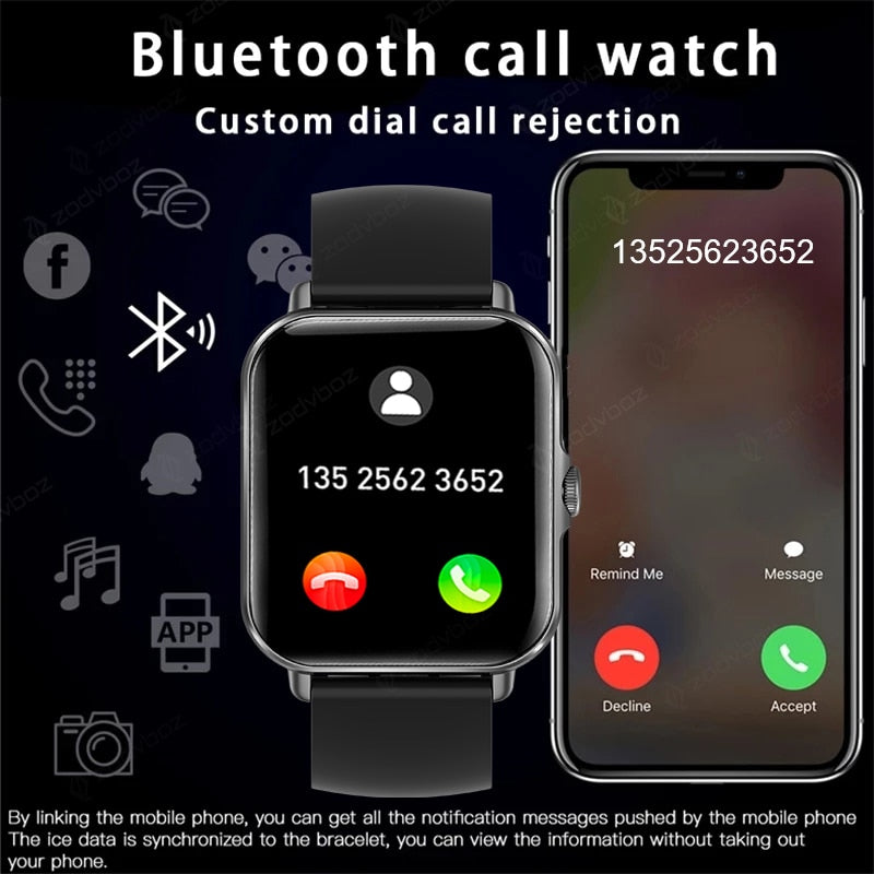 New Bluetooth Answer Call Smart Watch Men Full Touch Dial Call 