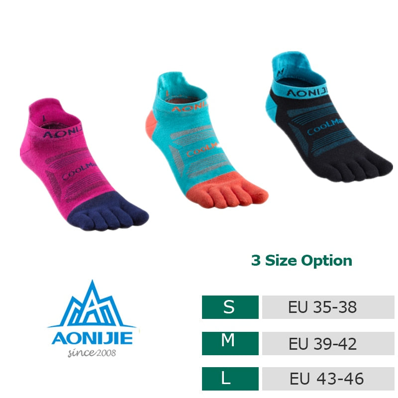 3 Pairs of Toe Socks for Running Lightweight No-show Five toes for Sock Men & Women - 0