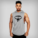 Men's Bodybuilding and Fitness Cotton Sleeveless Hooded Tank Top