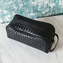 100% Leather Men Clutch Weaving Large Capacity Zipper Bag Fashion Simple Storage Bag Luxury Brand Handbag Wash Bag 2022 New Spot