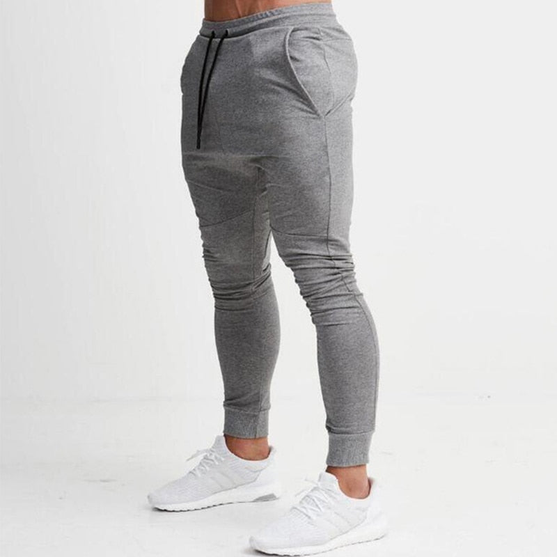 Buy gray99-nologo Skinny Fit cotton Gym and Fitness Joggers for Men
