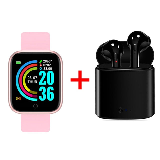 2Pcs Sports Digital Watch + Ear bud combo for Android & iOS