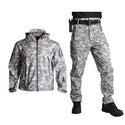 2Pc Set Tactical Military Softshell Fleece Camouflage Waterproof Jacket & Pants 