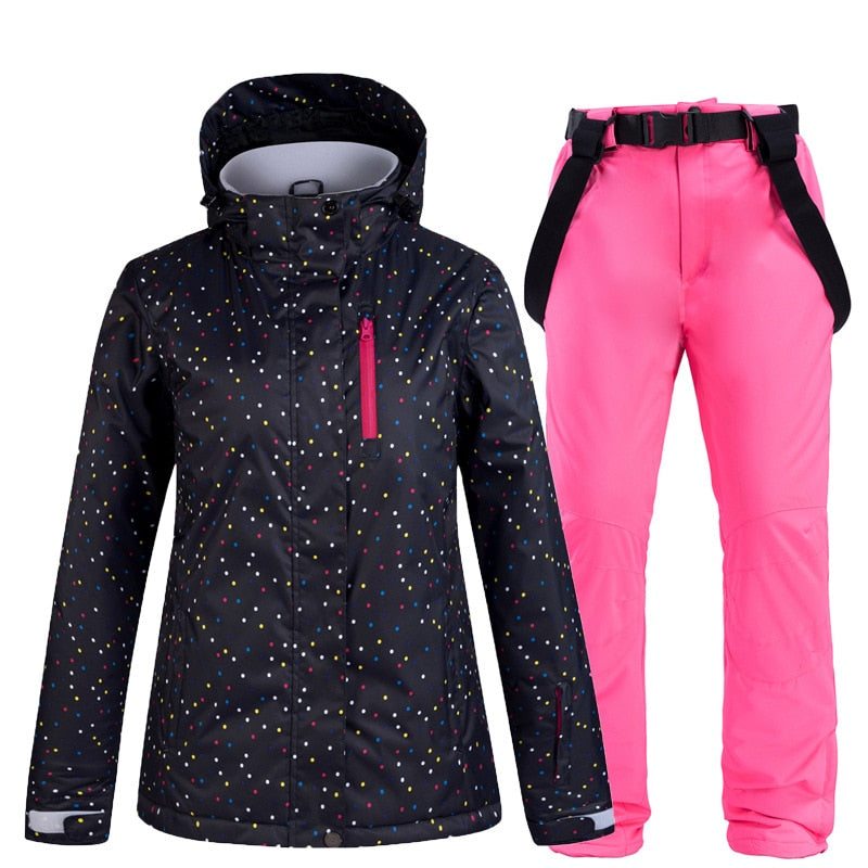 Buy color-14 Thermal Ski Jacket &amp; Pants Set Windproof Waterproof Snowboarding Jacket or set for women