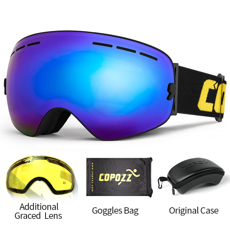 Buy frame-black-set COPOZZ Professional Ski Goggles with Double Layers Anti-fog UV400