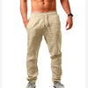Linen effect Casual Pants Loose Lightweight Drawstring Yoga/ Beach Trousers for men