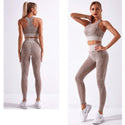 Seamless Yoga Gym & Workout Snakeskin pattern Set Sports Bra & Leggings