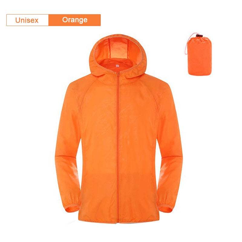 Buy unisex-orange Camping, Hiking or jogging Waterproof Jacket for Men &amp; Women With Pocket