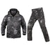 2Pc Set Tactical Military Softshell Fleece Camouflage Waterproof Jacket & Pants 